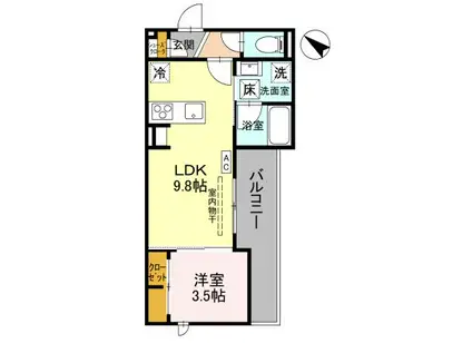 ARANCE御宝町(1LDK/1階)の間取り写真
