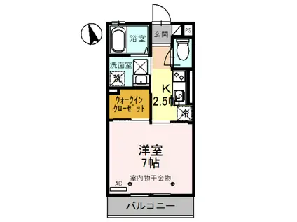 富山地鉄富山市内線 地鉄ビル前駅 徒歩9分 2階建 築8年(1K/1階)の間取り写真