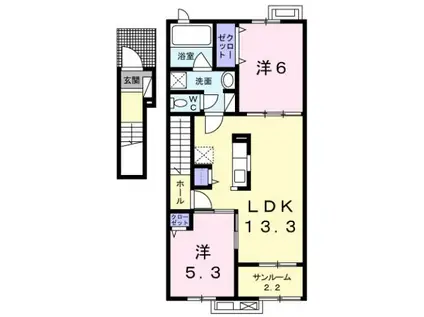 城端線 砺波駅 徒歩12分 2階建 築7年(2LDK/2階)の間取り写真