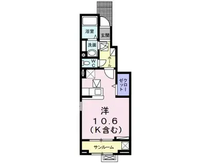 万葉線 広小路駅(富山) 徒歩17分 2階建 新築(ワンルーム/1階)の間取り写真