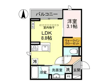 D-GRANDE常盤町(1LDK/3階)の間取り写真