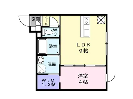 ランコントル(1LDK/1階)の間取り写真