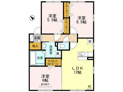 富山地鉄本線 東新庄駅 徒歩39分 2階建 築16年(3LDK/1階)の間取り写真