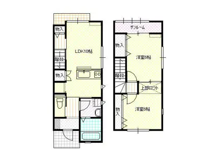 ファイン神楽(2LDK/1階)の間取り写真