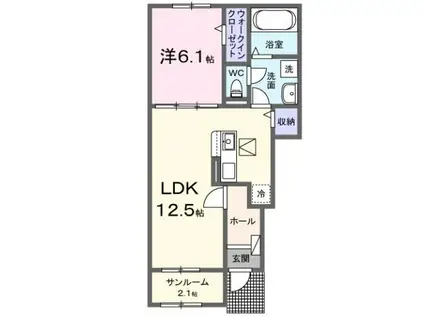 万葉線 急患医療センター前駅 徒歩23分 2階建 新築(1LDK/1階)の間取り写真