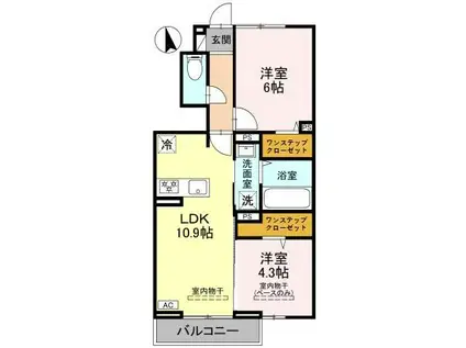 あいの風とやま鉄道 小杉駅(あいの風) 徒歩10分 2階建 築1年(2LDK/1階)の間取り写真