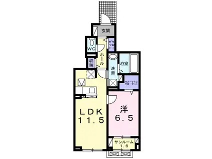 あいの風とやま鉄道 新富山口駅 徒歩4分 3階建 築3年(1LDK/1階)の間取り写真