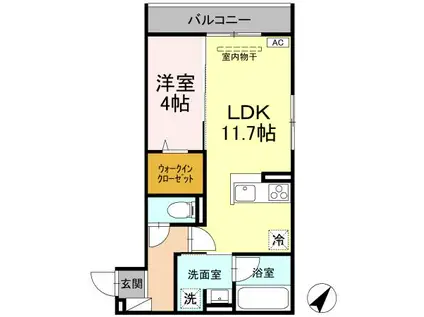 高山本線 速星駅 徒歩16分 2階建 新築(1LDK/2階)の間取り写真