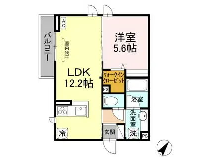 高山本線 速星駅 徒歩16分 2階建 新築(1LDK/2階)の間取り写真