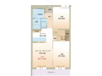 ハートフル043(2LDK/2階)の間取り写真