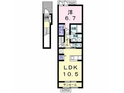 レクサス野村(1LDK/2階)の間取り写真