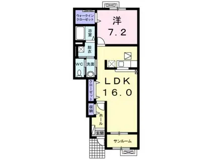 富山地鉄本線 越中荏原駅 徒歩27分 2階建 築13年(1LDK/1階)の間取り写真