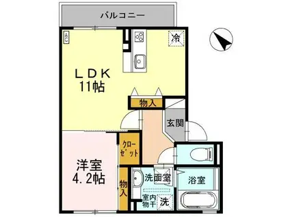 ネクサス(1LDK/1階)の間取り写真