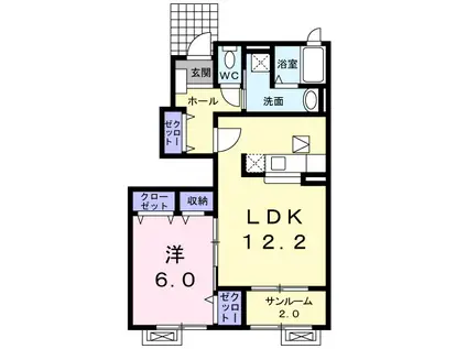 グランティア(1LDK/1階)の間取り写真