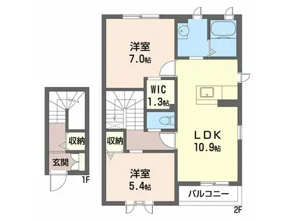 カーサレジオ(2LDK/2階)の間取り写真