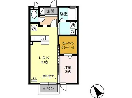 高山本線 西富山駅 徒歩23分 2階建 築17年(1LDK/2階)の間取り写真