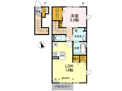 グラン・ファミリアJ(1LDK/2階)の間取り写真