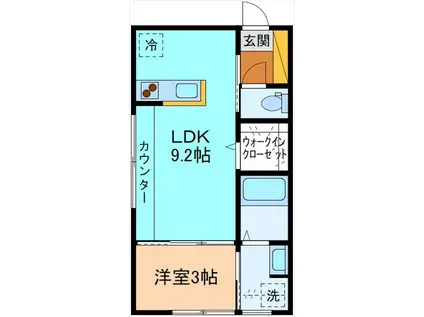 INTEGRAL N・Y(1LDK/1階)の間取り写真