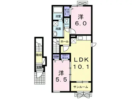 ネクステ-ジⅡ(2LDK/2階)の間取り写真