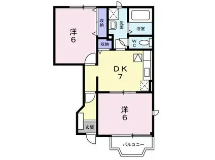 プリムローズ(2DK/1階)の間取り写真