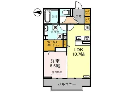 富山地鉄富山市内線 西町駅 徒歩4分 3階建 築2年(1LDK/1階)の間取り写真