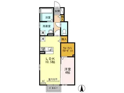 富山地鉄不二越上滝 上堀駅 徒歩31分 2階建 築16年(1LDK/1階)の間取り写真