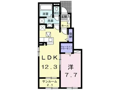 スリージェメゾン Ⅰ(1LDK/1階)の間取り写真
