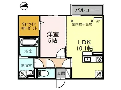 AXAS 9(1LDK/2階)の間取り写真