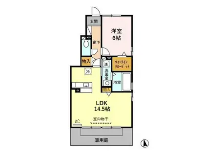 セジュール薫風A(1LDK/1階)の間取り写真