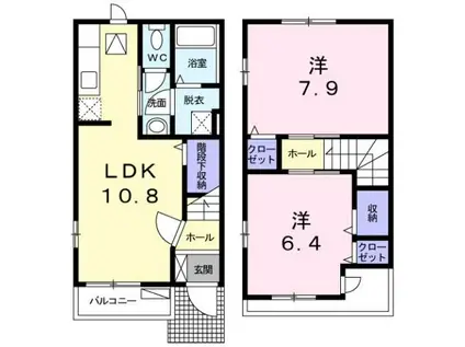 パレ グラシューG(2LDK/1階)の間取り写真