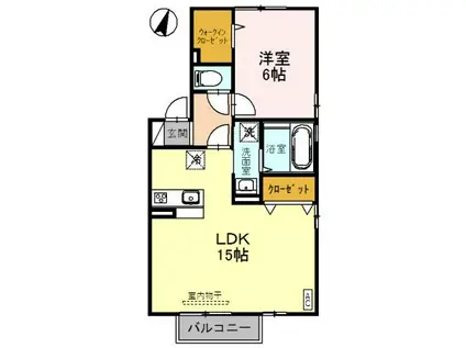 セジュール宝 C(1LDK/2階)の間取り写真