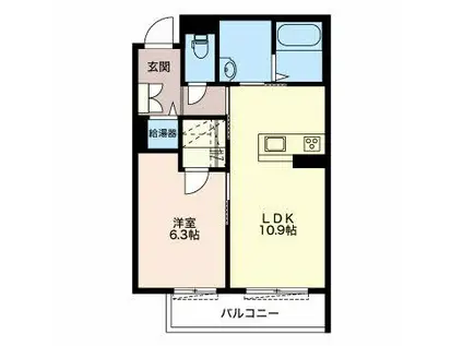 アンビエラ杉木(1LDK/1階)の間取り写真