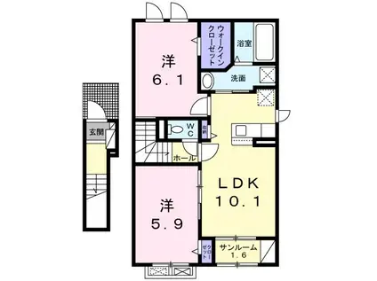 アルコバレーノ(2LDK/2階)の間取り写真