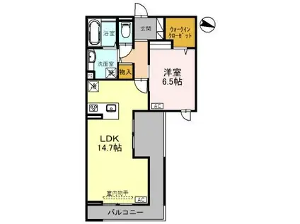 D-レジデンス椿(1LDK/3階)の間取り写真