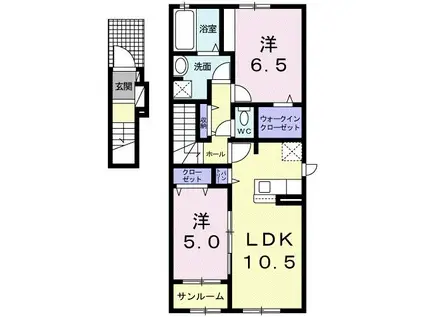 シャトーM(2LDK/2階)の間取り写真
