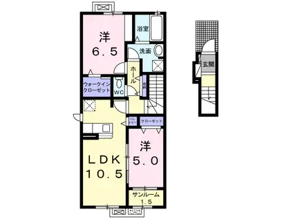 グレイス中村(2LDK/2階)の間取り写真