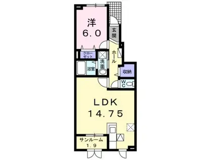 レジーナ(1LDK/1階)の間取り写真