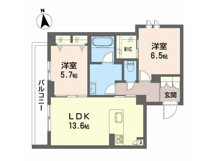 富山地鉄不二越上滝 不二越駅 徒歩2分 3階建 築1年(2LDK/2階)の間取り写真