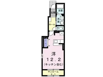 富山地鉄富山市内線 小泉町駅(富山) 徒歩11分 2階建 築15年(ワンルーム/1階)の間取り写真