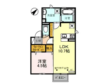 LALAEST(1LDK/2階)の間取り写真