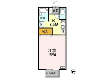 コーポ・セジュール(1K/1階)の間取り写真