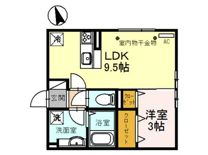 サンライズ(1LDK/2階)の間取り写真