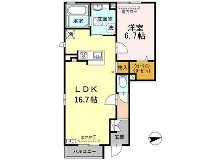 ルーチェ(1LDK/1階)の間取り写真