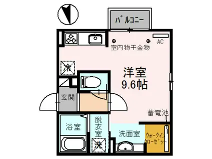 富山地鉄不二越上滝 朝菜町駅 徒歩44分 2階建 築5年(ワンルーム/2階)の間取り写真