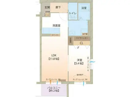 COMFORTIA(1LDK/2階)の間取り写真