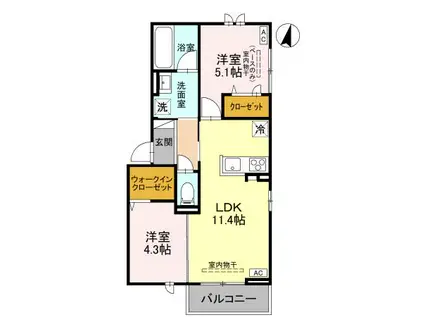 富山地鉄富山市内線 広貫堂前駅 徒歩4分 3階建 新築(2LDK/2階)の間取り写真