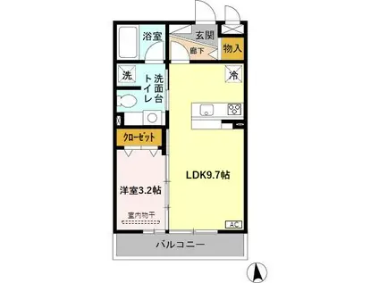 セジュールモネ(1LDK/2階)の間取り写真