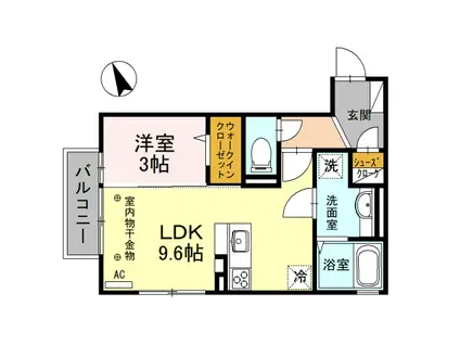 カミナール(1LDK/2階)の間取り写真
