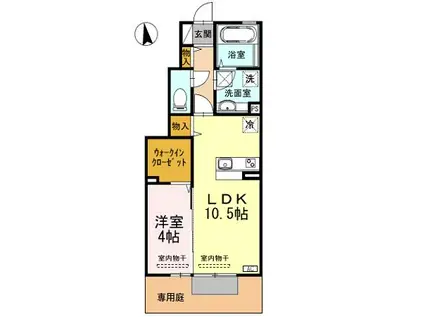 富山地鉄本線 新庄田中駅 徒歩14分 2階建 築12年(1LDK/1階)の間取り写真