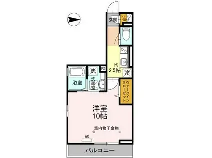 札幌市東西線 宮の沢駅 徒歩8分 2階建 築6年(1K/1階)の間取り写真